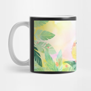 Whimsical and Cute Watercolor Bird Mug